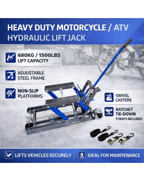680kg Motorcycle ATV Hydraulic Jack Motorbike Stand Hoist Lift
