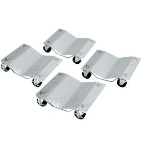 4PC Compact Car Wheel Dolly - Vehicle Positioning Jack 