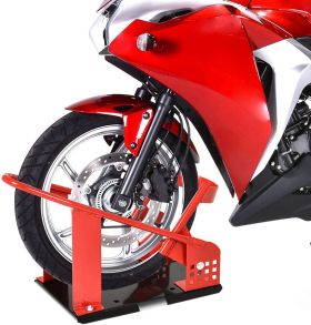 17"-21" Motorcycle Front Wheel Chock & Trailer Stand Red