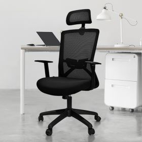  Office Executive Mesh Chair Headrest T Shaped Armrests Silent Wheels