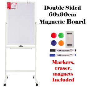 Deli E7893 Mobile Whiteboard 600 x 900mm Erasable Board on Wheels