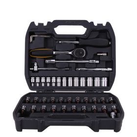 Deli 46 Pieces CrV Steel 1/4" Sockets Set Auto Parts Toolkit
