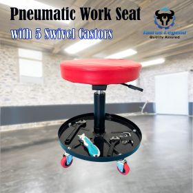 Pneumatic Roller Work Seat with Round Tray 5 Wheels