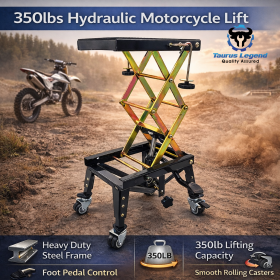 350lbs Hydraulic Motorcycle Lift Motorbike Dirt Bike Scissor Lift with Castors