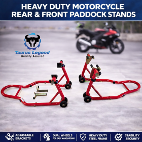 2PC Motorbike Dolly Motorcycle Front Wheel Stand & Rear Wheel Stand