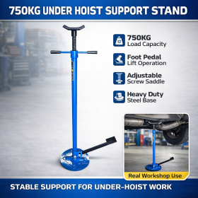 750kg Under Hoist Support Stand with Foot Pedal Adjustable Vehicle Support