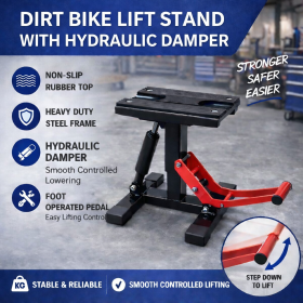 Dirt Bike Lift Stand with Hydraulic Damper Assist  160kg Capacity