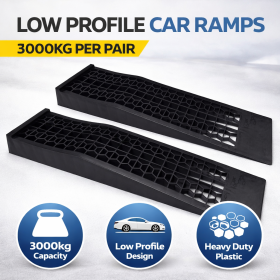 3000kg Antiskid Low Profile Car Ramps Set ANZ Standard
