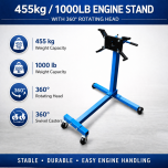 455kg Engine Stand 1000lb Rotating Motor Engine Repair Stand