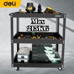3-Tier Steel Tool Cart Trolley Tools Storage Organizer Black