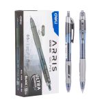 Deli Gel Pens 0.5mm Bullet Tip Black Soft Grip - 12 Pack