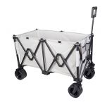 200L Folding Camping Wagon Outdoor Cart Off Road Wheel White