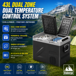 Eisberge 43L Independent Temperature Control Dual Zone Car Portable Fridge Freezer