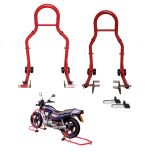 2PC Motorbike Dolly Motorcycle Front Wheel Stand & Rear Wheel Stand