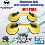 2PC 100kg Aluminum Alloy Double Glass Suction Cup