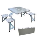 Outdoor Picnic Folding Camping Table with 4 Chairs Set 