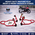 2PC Motorbike Dolly Motorcycle Front Wheel Stand & Rear Wheel Stand