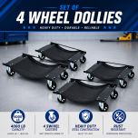 4PC Car Wheel Dolly - Vehicle Positioning Jack