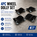 Compact 4PC Wheel Dolly Set 1500lbs Heavy Duty Vehicle Car Wheel Dollies
