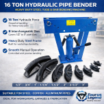 16 Ton Hydraulic Pipe Bender Steel Tube Rod Bar Bending Machine with 8 Dies