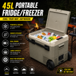 Eisberge 45L Portable Car Fridge Freezer with Wheels 12V-24V-240V
