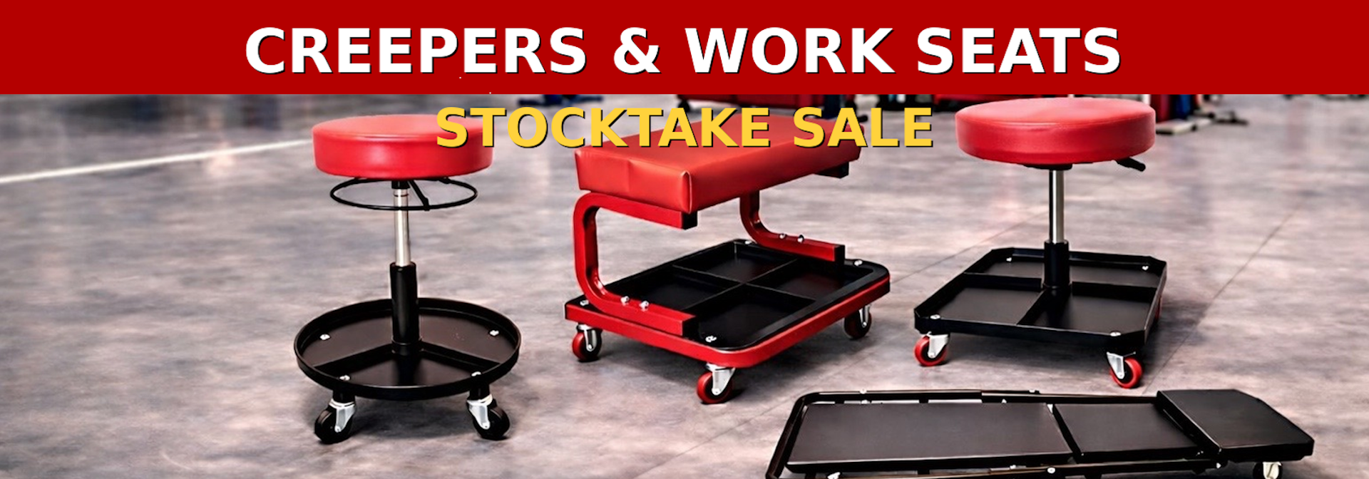 Creepers Work Seats Stocktake Sale